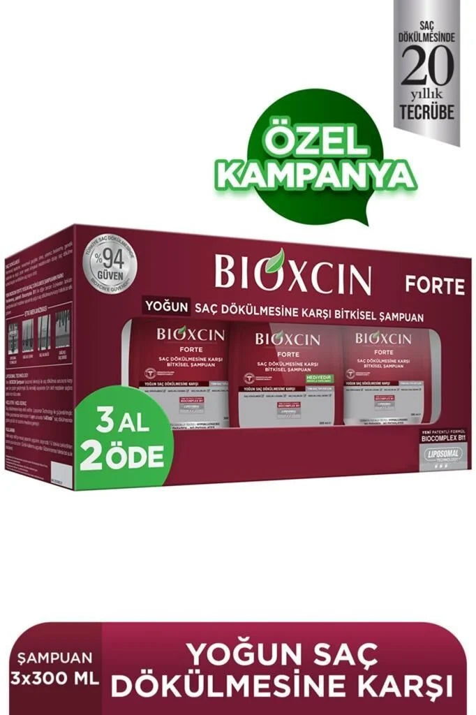 Bioxcin Forte Şampuan 3 Al 2 Öde Kampanya Paketi (3 x 300 ml)
